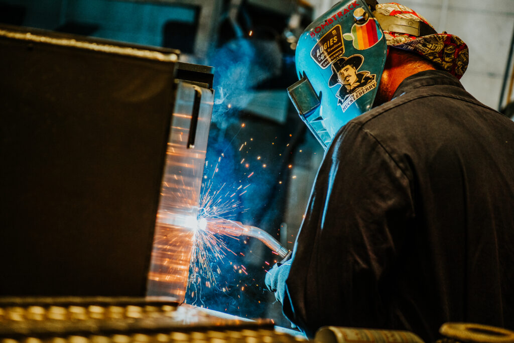 Welder working on Pal o matic