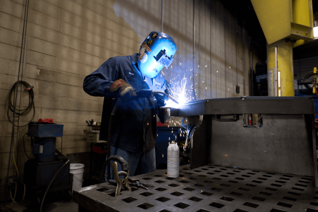 Welder Welding Blue Sparks Welder Welding Blue Sparks
